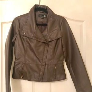 Brown faux leather jacket